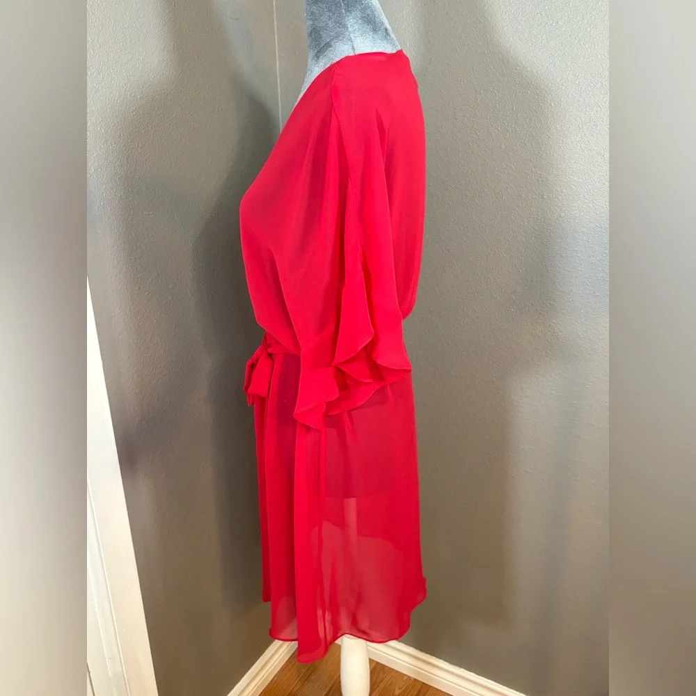 Gorgeous Soma Silky Sheer Red Robe Size XL